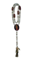 White Holy Death's Necklace, Rosary Style – Santa Muerte Protection and Blessings