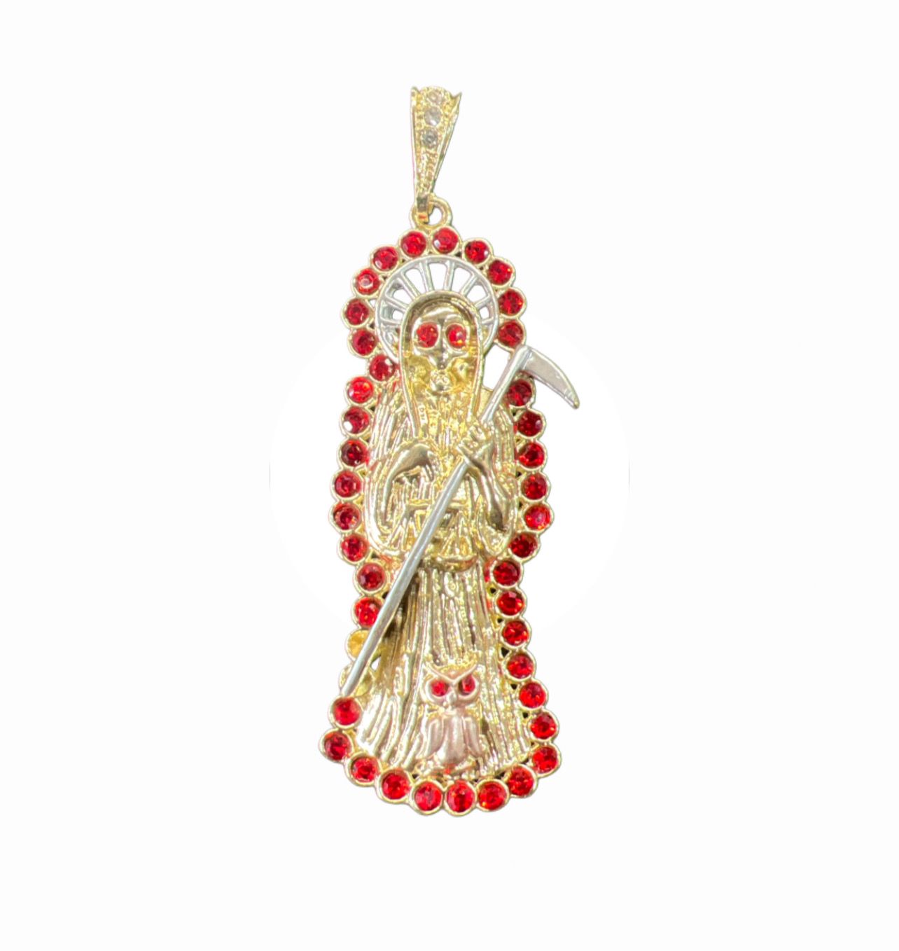 Sta Muerte/Holy Death Pendant Gold Filled with Red – Protection & Spiritual Power