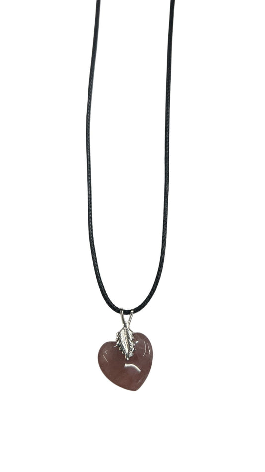 Rhodonite Heart Necklace – Emotional Healing & Self-Love Jewelry