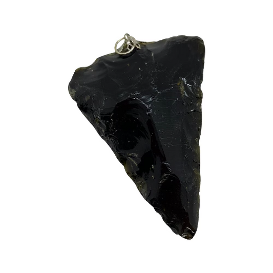 Black Obsidian Arrowhead Pendant Necklace