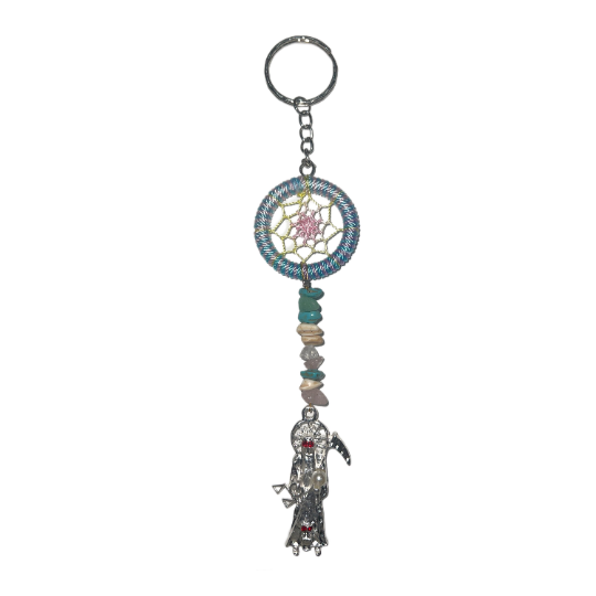 Santa Muerte Wealth Keychain - Money Drawing Amulet