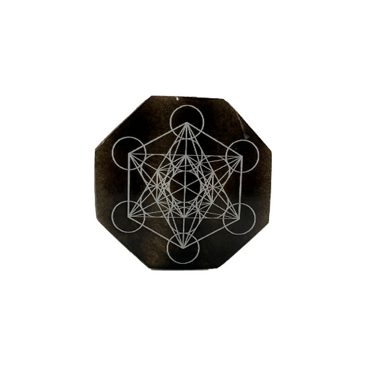 Selenite Charging Plate with Metatron's Cube Engraving