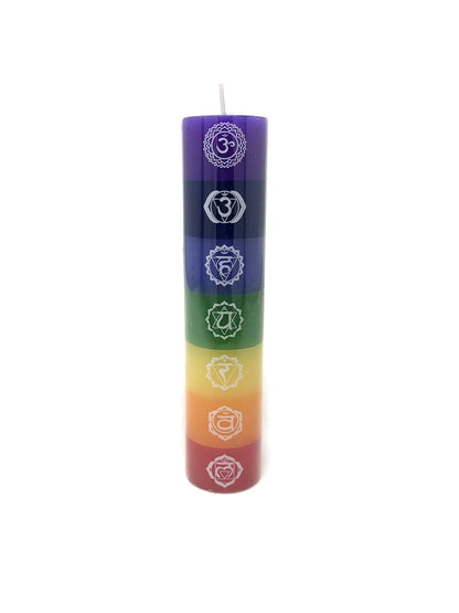 Seven Chakra Candle - Rainbow Meditation Candle for Spiritual Healing