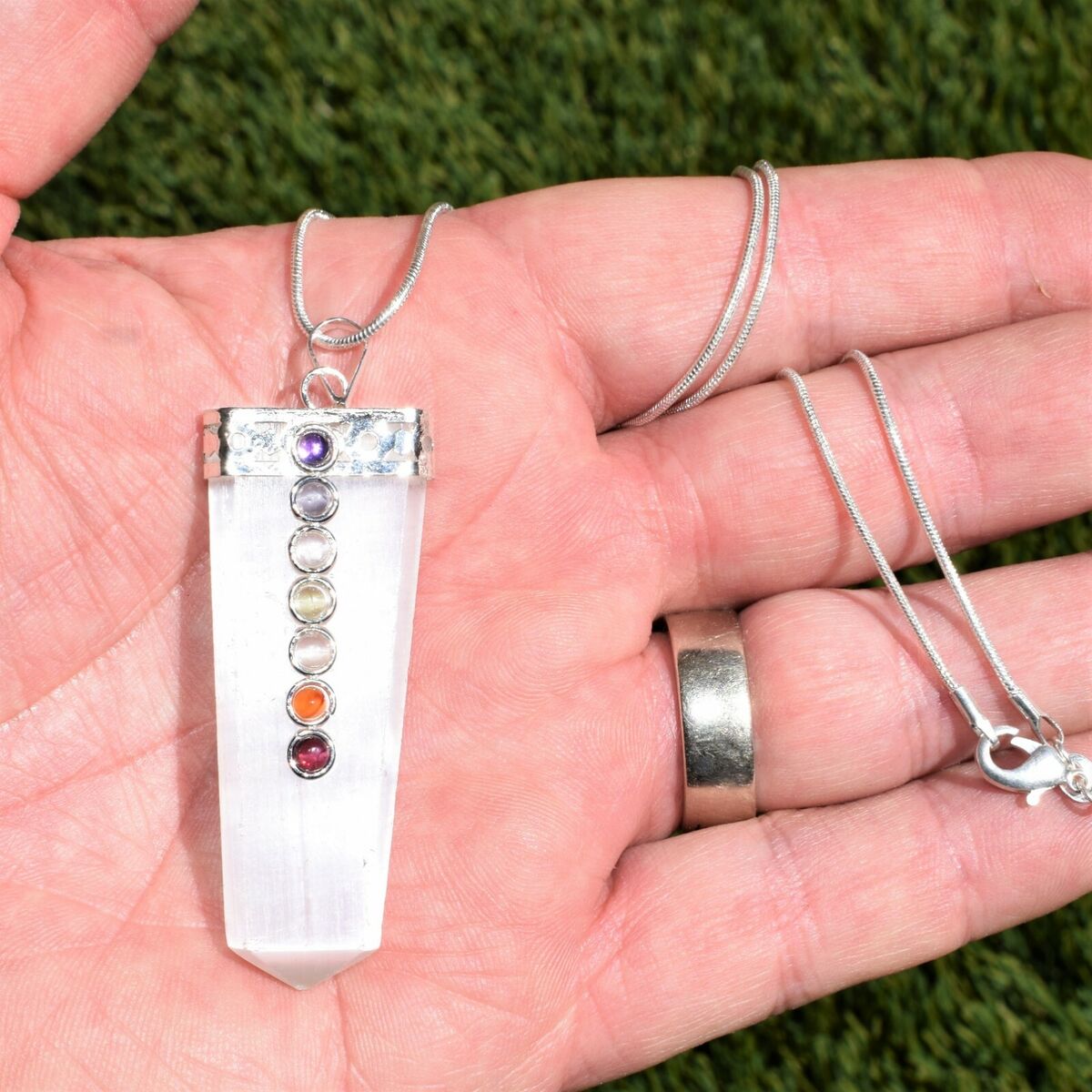 Pendant Rose Quartz 7 Chakras – Healing Energy & Spiritual Balance Jewelry